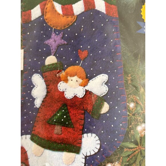 Janlynn Angel Christmas Stocking Felt Appliqué Kit #36-36 By Holly Witt NEW KIT - Picture 2 of 11